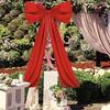 Red Ribbon Bow Christmas Tree Topper Bow Satin Bow with Long Streamers