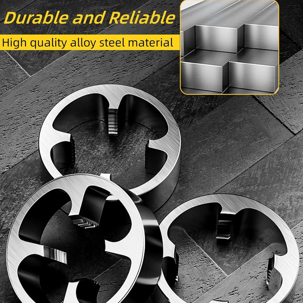 Набор клуппов для ПВХ труб 1/2", 3/4", 1", Набор клуппов для труб, совместимый с электродрелью, с различными размерами плашек