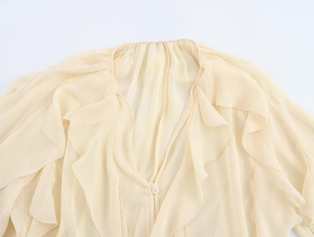 TAOP&ZA Женская летняя блузка с многослойными оборками