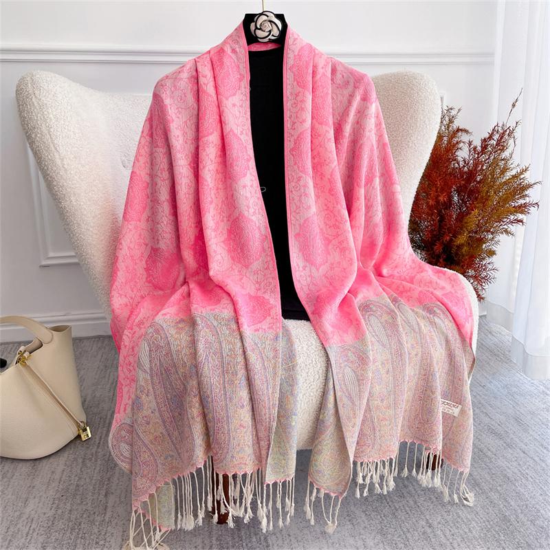 Luxury Brand Autumn Cashmere Pashmina Shawl Lady Wrap Warm Winter Scarves Design Print Female Foulard Hijab Stoles Scarf