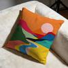 Geometric Landscape Cushion Cover Soft Decorative Pillow Case Suitable for Bedroom Sofa Car Travel Use