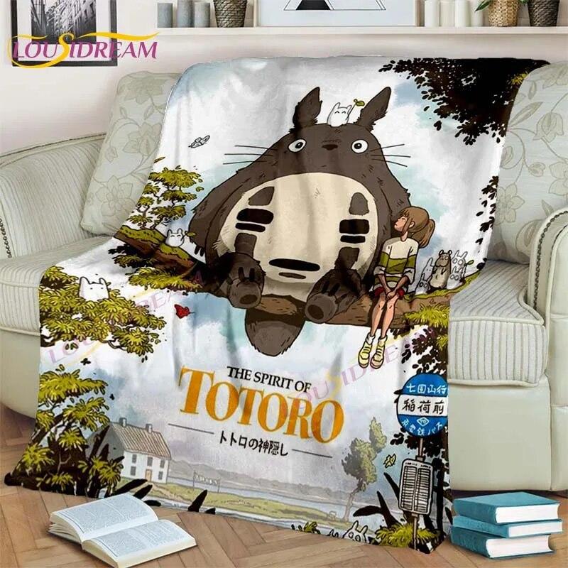 Одеяло в стиле аниме «Миядзаки», одеяло «Мой сосед Тоторо», одеяло «Унесенные призраками», фланелевое одеяло для спальни, гостиной, дивана