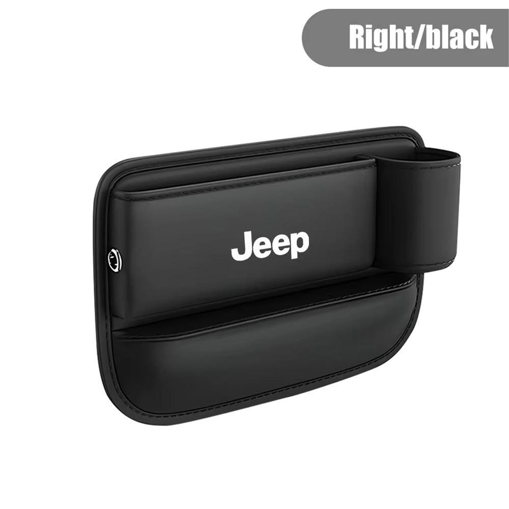 Car Seat Crevice Storage Box for Jeep Renegade Wrangler JK Grand Cherokee Compass Patriot Leather Gap Filler Organizer Car Parts ALO1