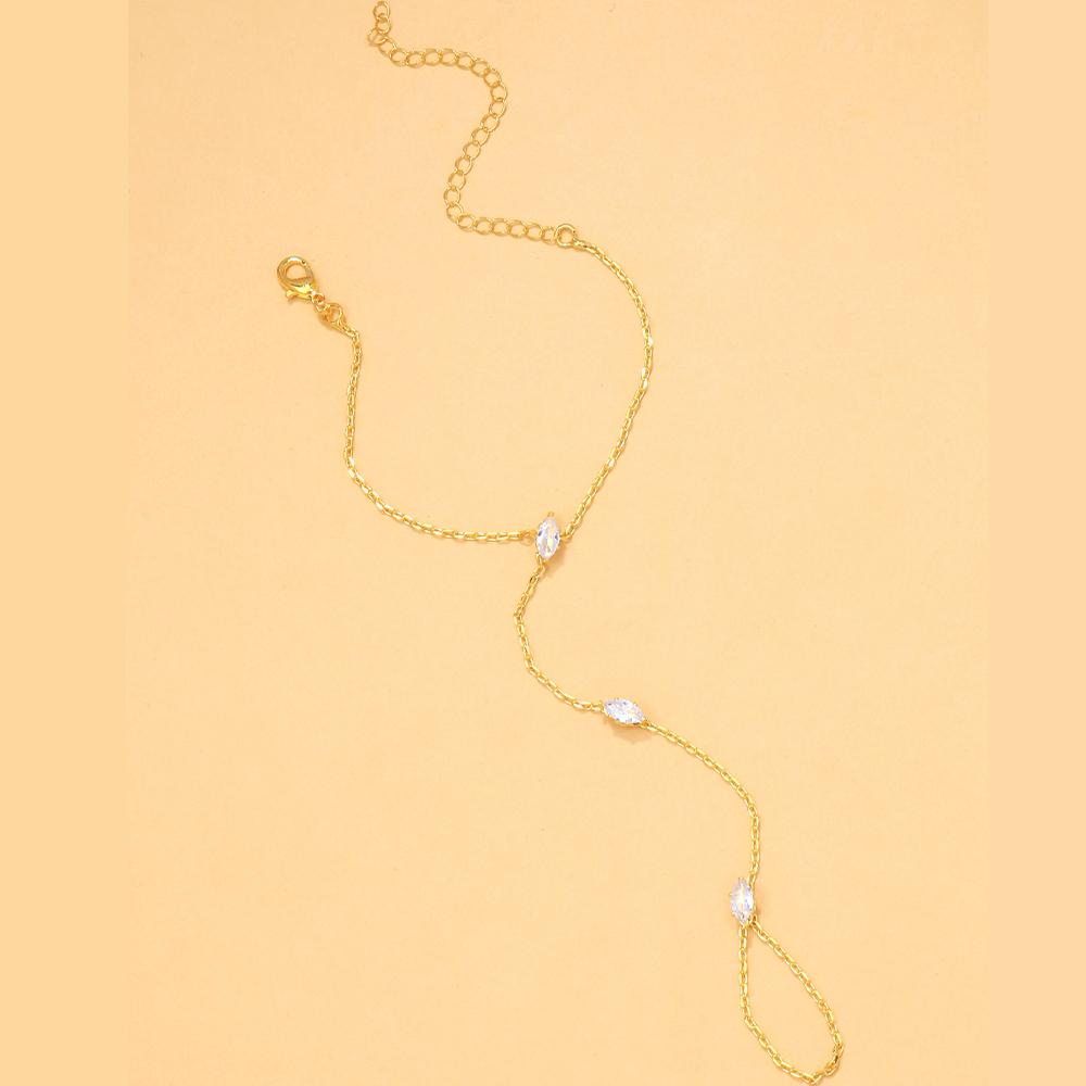 2025 вечерние богемные ромбовидные кристаллы браслет на руку ювелирные изделия для женщин простая тонкая цепочка браслет на палец ювелирные изделия аксессуары подарок