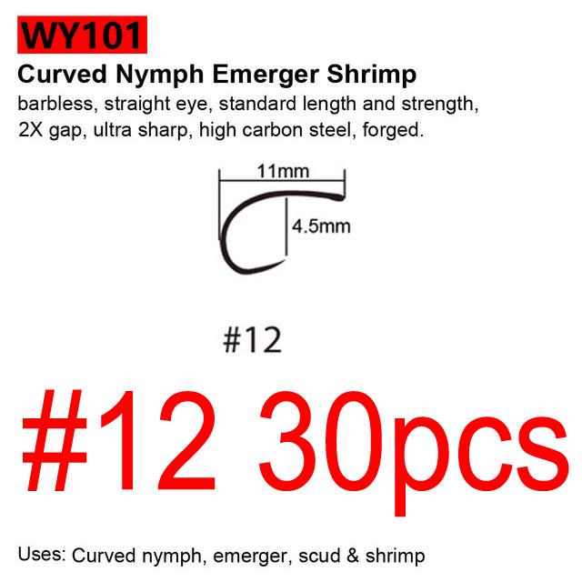 Черные никелевые крючки для завязывания мушек Bimoo, 30 шт./упак., крючки для завязывания мушек Nymph Stonefly Emerger Streamer Caddis, сухие крючки для мушки, крючки для ловли форели
