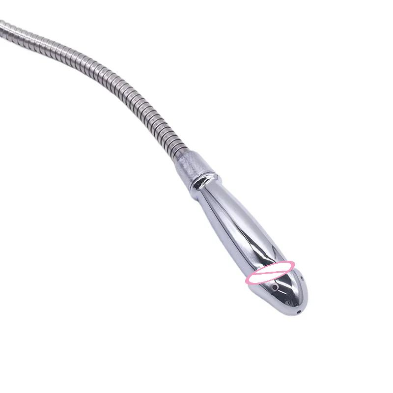 Металлический стальной душ, клизма, шприц, анальная насадка для душа, бусины, набор для анальной чистки, насадка для анальной пробки, насадка для геев, секс-игрушка для мужчин и женщин