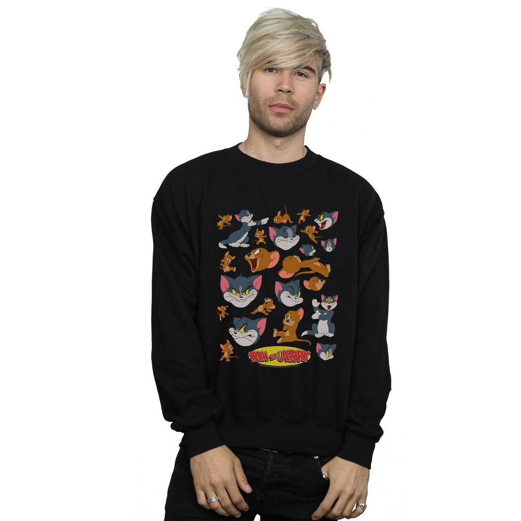 Tom And Jerry Mens Many Faces Sweatshirt