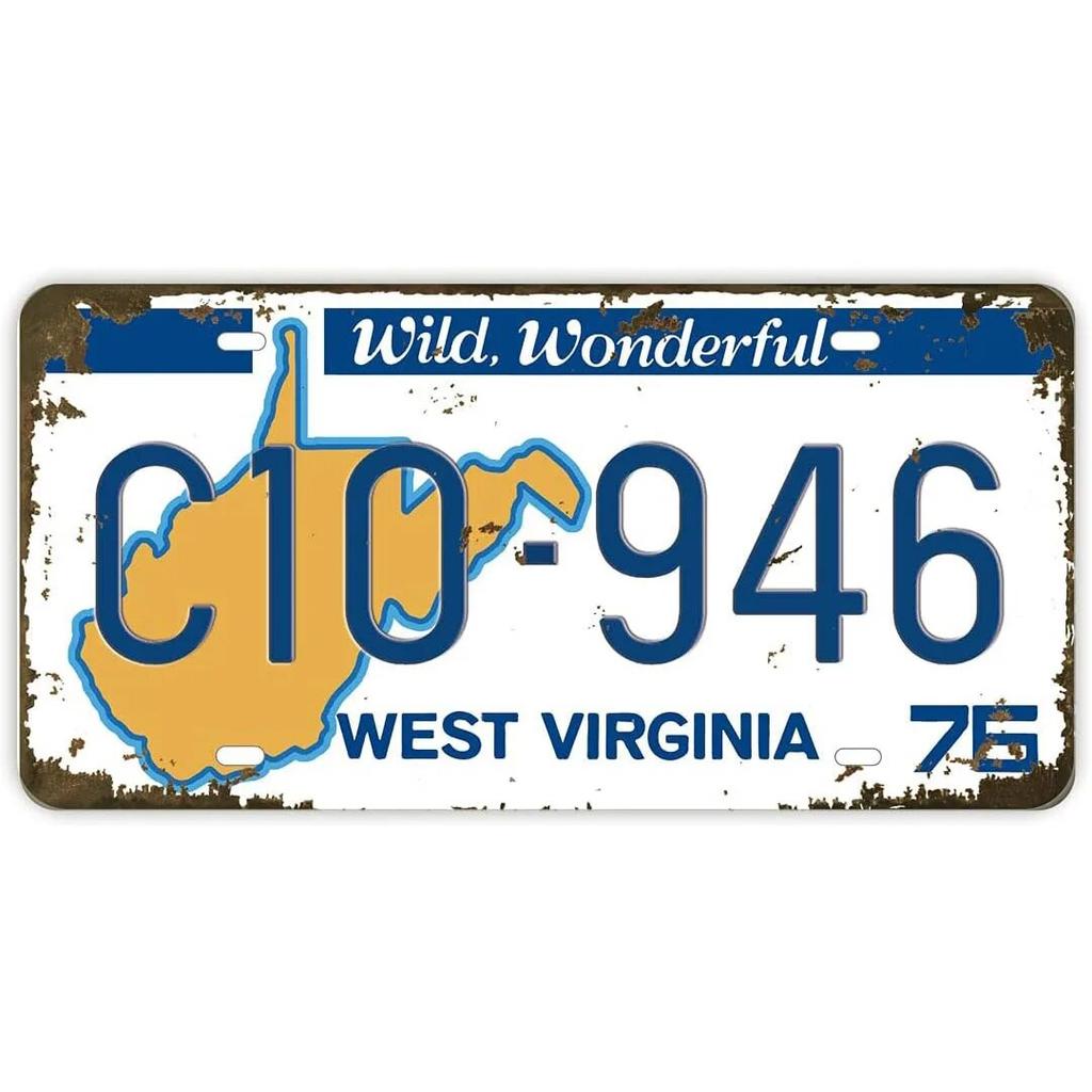 License Plate USA Retro Car Metal License Plate Novelty Wall Decoration Auto License Plate Signs Front Cover Garage Cafe Pub Bar