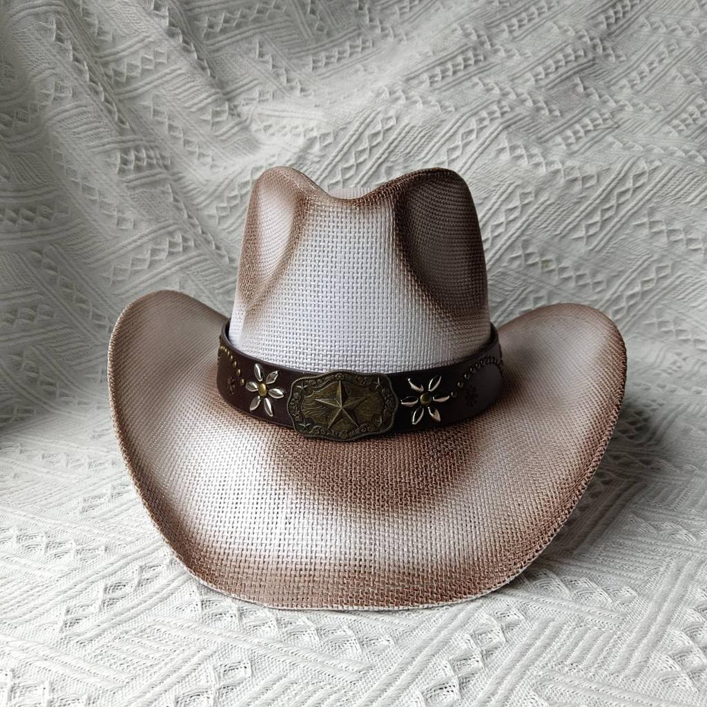 Розовая ковбойская шляпа в стиле вестерн, летняя солнцезащитная шляпа, соломенная шляпа для мужчин и женщин, ковбойская шляпа, сомбреро, хомбре