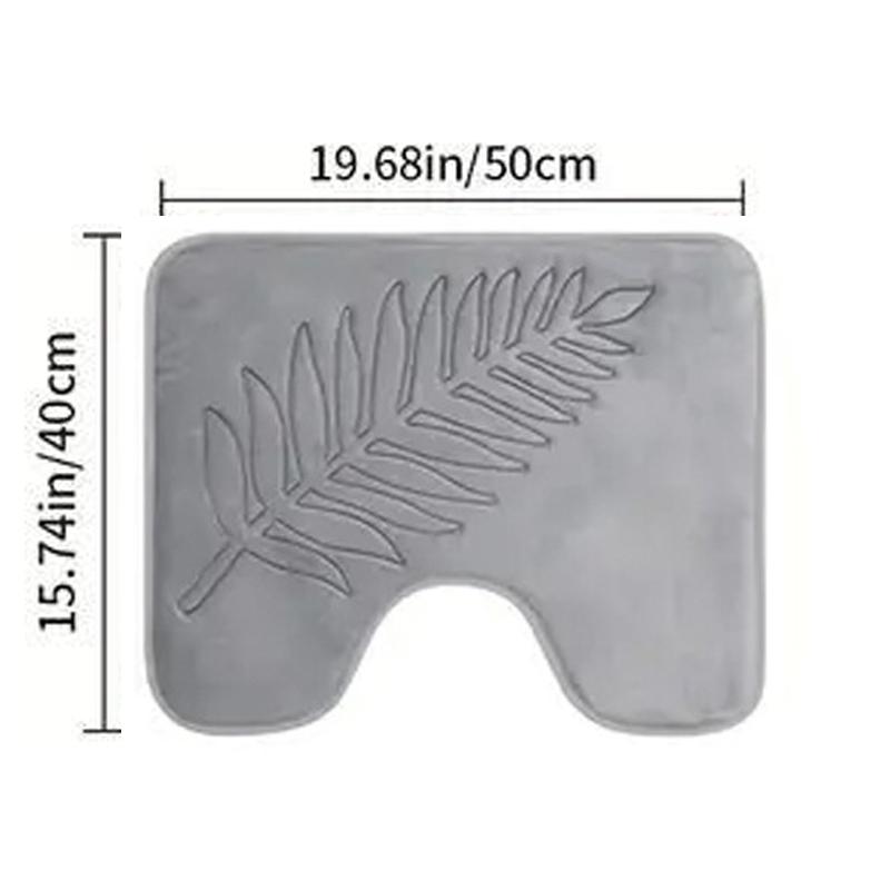 3 Piece Bathroom Mat Memory Foam Ultra Soft and Absorbent Leaf Bath Rugs Thick Washable For Bathroom Toilet Tub Mat Set