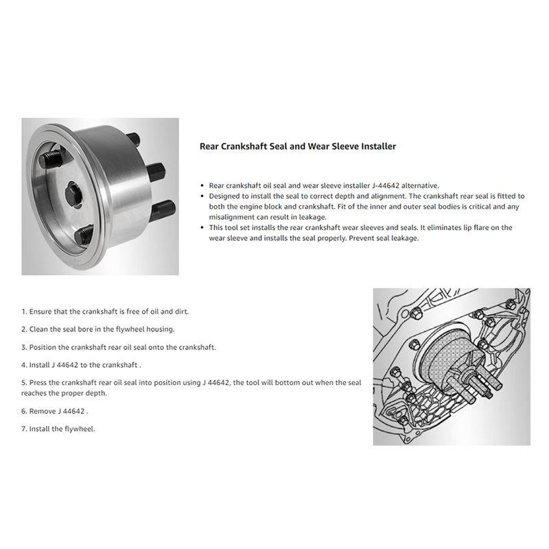 J-44642 For ISUZU 6.6L Duramax 2001-Later Rear Crankshaft Seal And Wear Sleeve tallation Tool For GMT800, 2500HD, 3500 Trucks