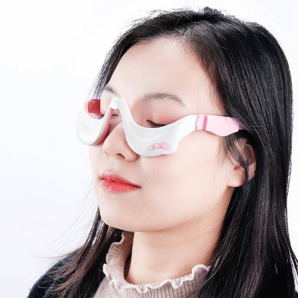 3D EMS Микротоковой Импульсный Массажер для Глаз Расслабляющая Прогревающая Терапия Акупрессура Снятие Усталости Уменьшение Морщин Кровообращение