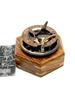 Sundial Compass Vintage Brass Antique Nautical 4" Inch Wooden Box Steampunk Retro / Sundial Captain Compass Nautical 4" With Hardwood Box