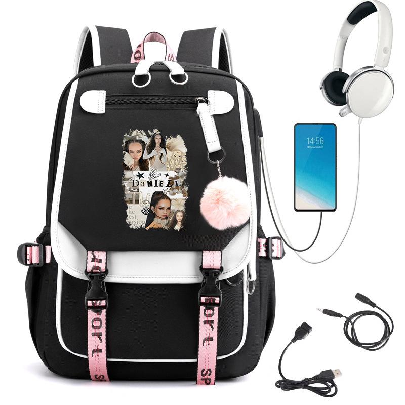 KATSEYE Fashion Girl Group Print Backpack, Large Capacity Teen Student Laptop Bookbag, Water-Resistant Daypack 60123-11