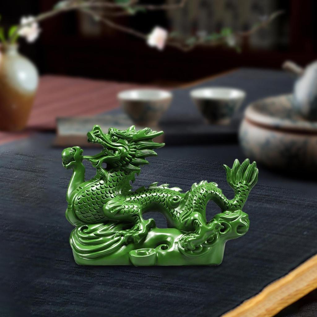 Hand-Carved Chinese Dragon Figurine Fengshui Ornament