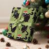 Yousheng Christmas Cat Wrapping Paper 16.4 Ft Cute Black Cats Gift Wrap Roll Holiday Gift Wrap for Boys Girls Cat Lovers Christmas Party
