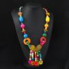 Богемное цветное кокосовое ожерелье, праздничный стиль, длинная деревянная ручная работа, цепочка для свитера, женские аксессуары