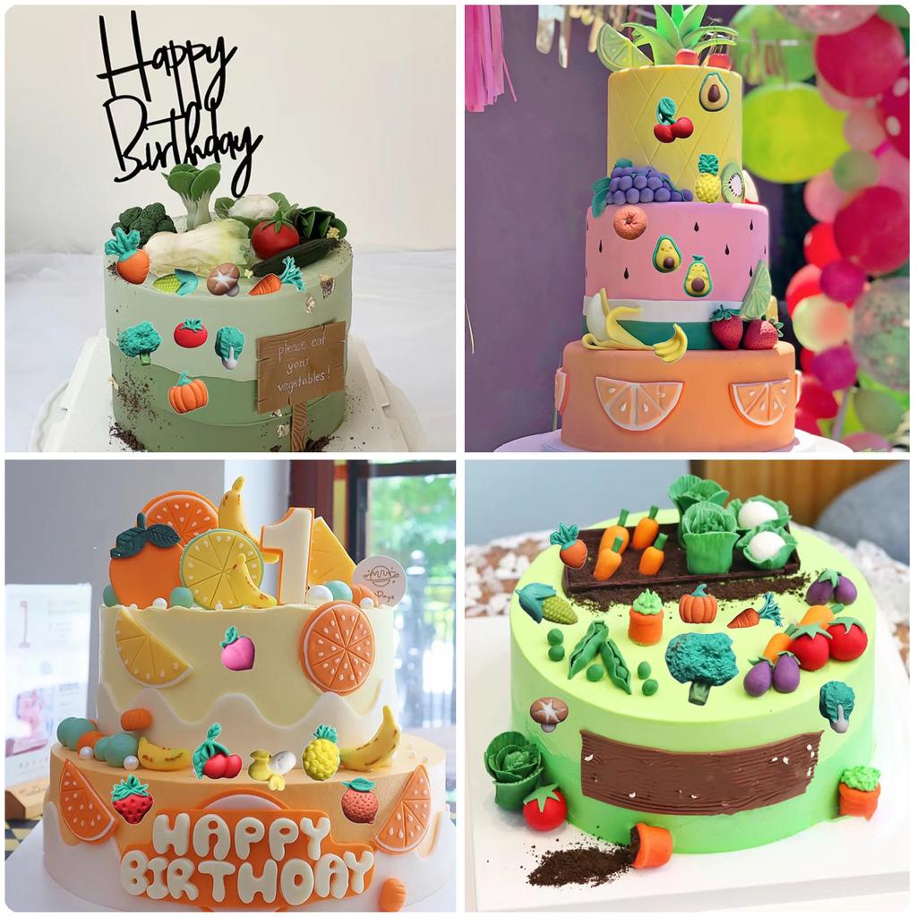 Силиконовая форма для помадки с фруктами и овощами, клубникой для украшения торта из сахара, топпер для кексов, конфет, шоколадной жевательной резинки, формы для полимерной глины