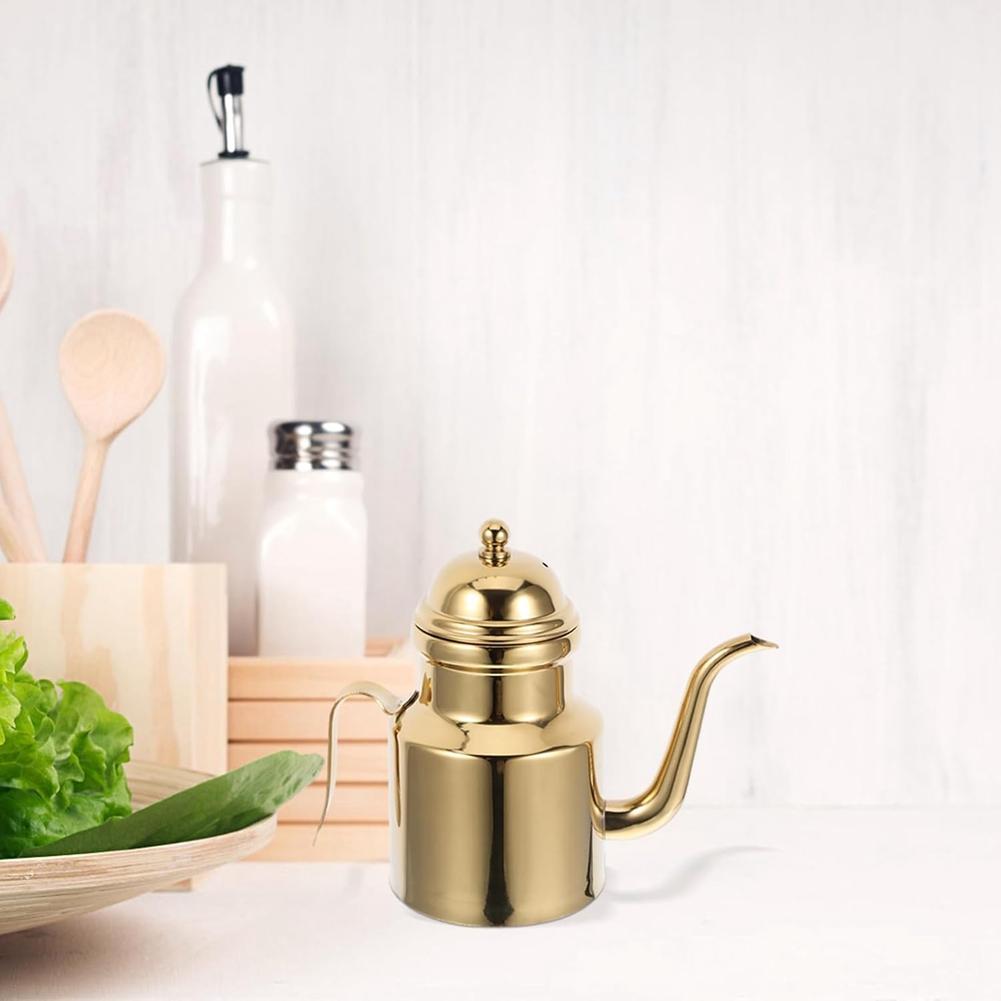 B97A-Stainless Steel Oil Bottle, 18Oz Olive Oil Dispenser, Olive Oil Bottle With Drip Free Spout, Oil Dispenser