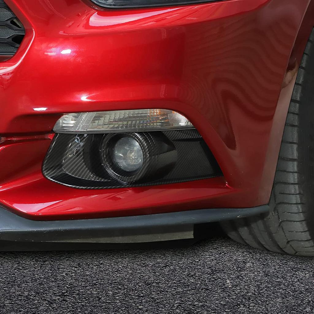 Передний бампер автомобиля, противотуманная фара, рамка, декоративная крышка для Ford Mustang 2015 2016 2017, внешние аксессуары, АБС-пластик, карбон