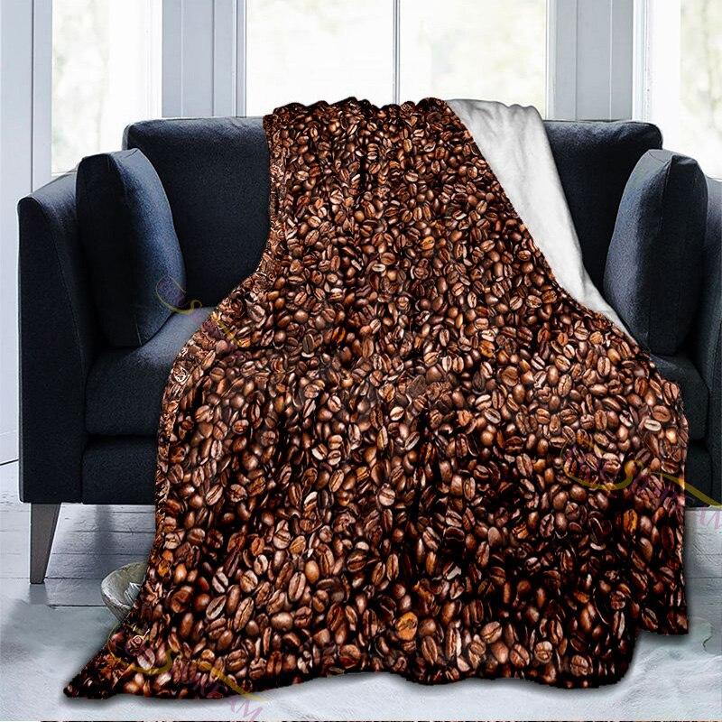 Одеяло для любителей кофе, фланелевое одеяло с клетчатым принтом, офисное одеяло унисекс для взрослых, уютное теплое мягкое плюшевое одеяло