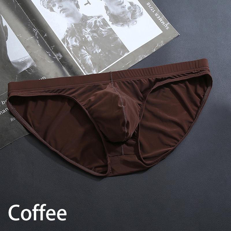 Men Bikini Erotic Underwear Seamless Ultra-thin Underwear Ice Silk Gay Panties Briefs Pouch Summer