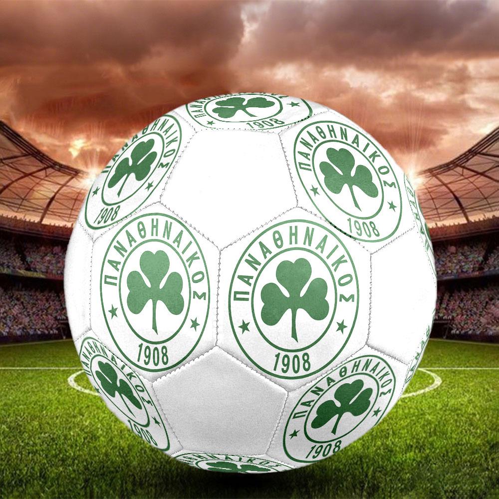 Футбольный мяч Panathinaikos FC, размер 5, машинная сшивка, ПВХ, прочный и с высоким отскоком, подходит для всех возрастов, фанатский товар, для матчей и игр на открытом воздухе.