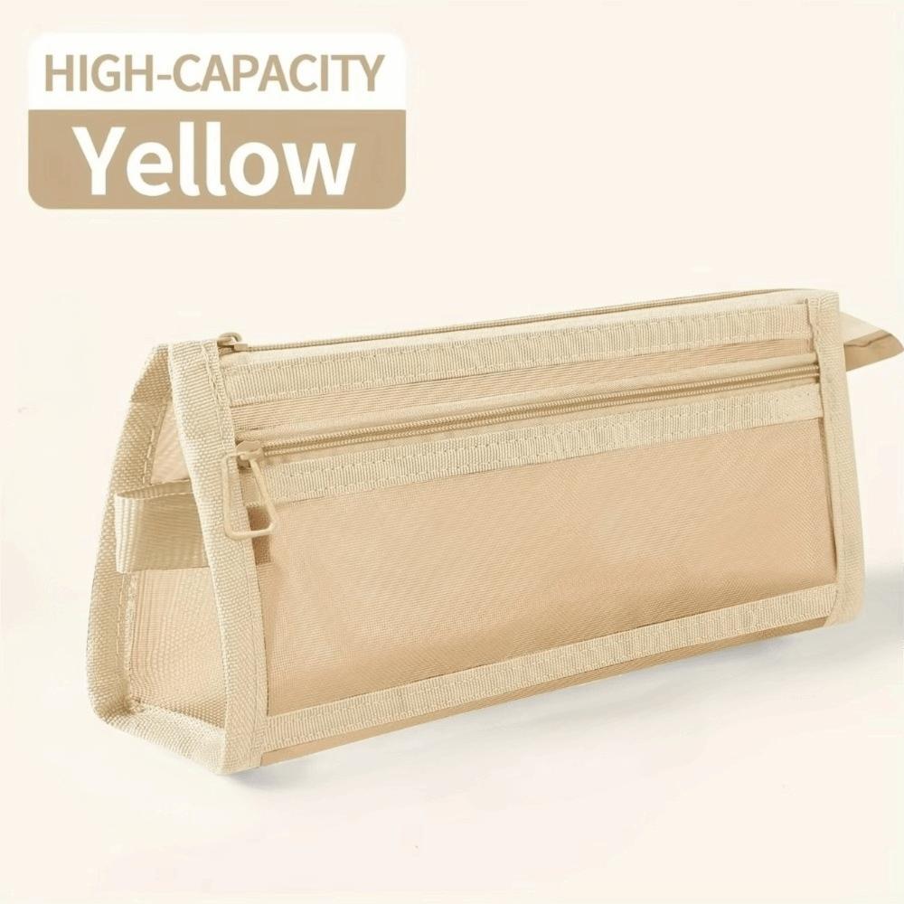 Large Capacity Pencil Case Transparent Mesh Stationery Bag Stationery Box Pencil Pouch  Travel