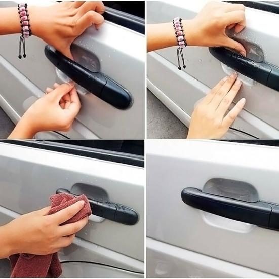 4шт универсальная прозрачная автомобильная дверная ручка против царапин пленка наклейка протектор