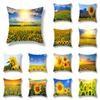 Sunflower Series Landscape Printing Pattern Cushion Cover Home Living Room Sofa Decorative Pillow Pillow Cover