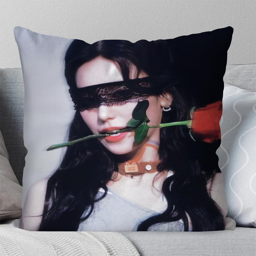 Korean Female Singer Hwang Yeji Pillow Case Square Pillow Bedroom Sofa Leisure Comfort Cushion Living Room Home Decoration 40X40