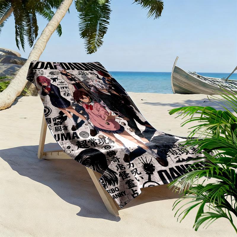 DAN DA DAN Print Beach Towel, Large Soft Quick Dry Towel for Beach Camping Swimming
