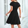 Женское элегантное коктейльное платье с короткими рукавами и рюшами, расклешенное повседневное расклешенное платье трапециевидной формы, официальные свадебные платья для гостей