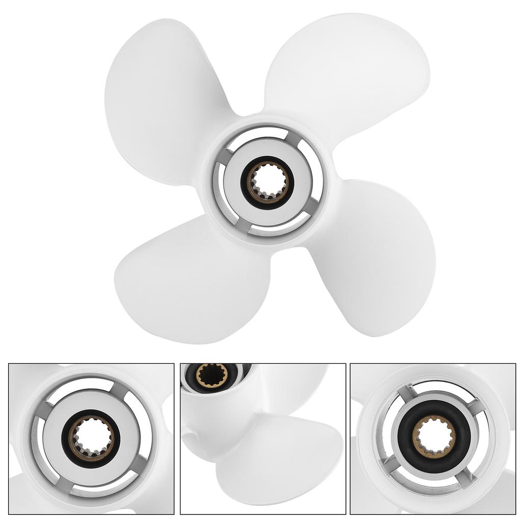 Marine Outboard Propeller 4 Blades 10 38x13in RH Aluminum Alloy Fit for Yamaha 25?60HP Engine