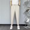 Men's Trendy Korean Style Slim Fit Nine-Point Suit Pants for Spring and Summer