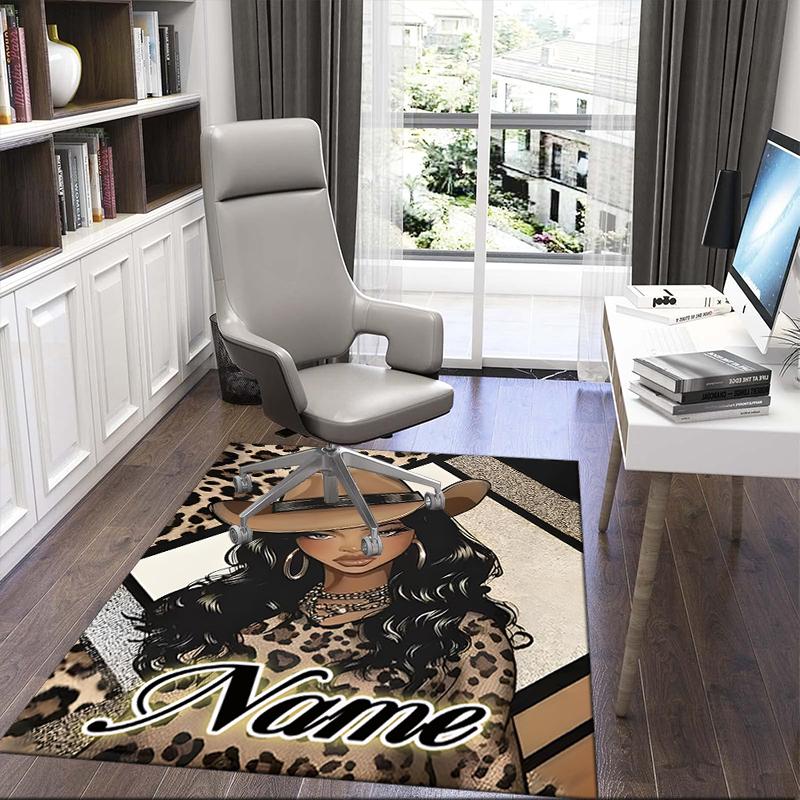 1PC Custom Name Cowgirl Fashion Artwork Theme Floor Mat Ideal for Living Room, Game Rooms, Office, Bedroom,Floor Mat Playful Design