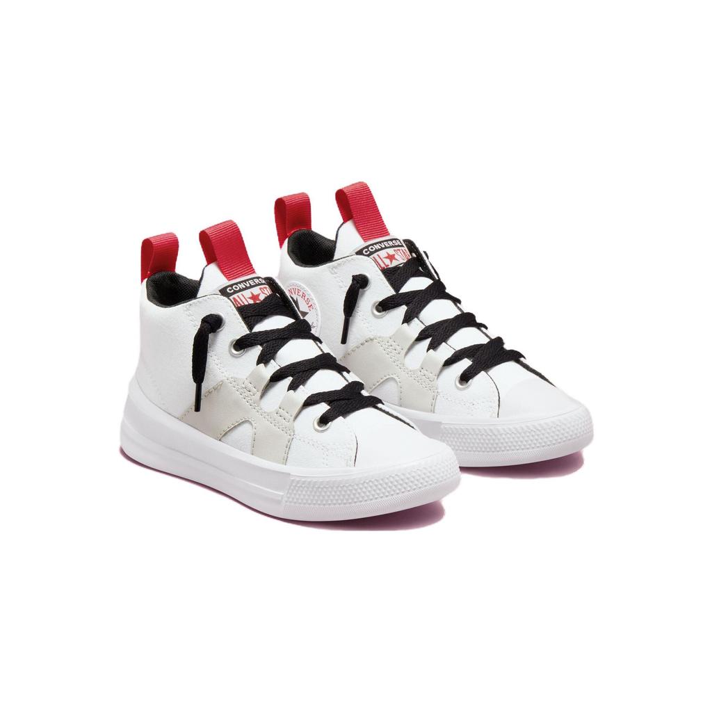 Converse Chuck Taylor All Star Easy-On Mid PS White University Red Детские кроссовки Черные 372837C