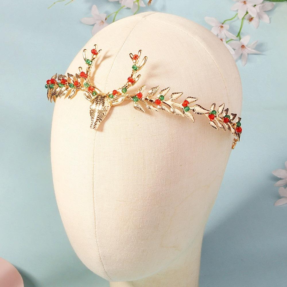 Hair Comb Hairpin Set Crystal Antlers Hairband Vintage Christmas Headband  Merry Christmas