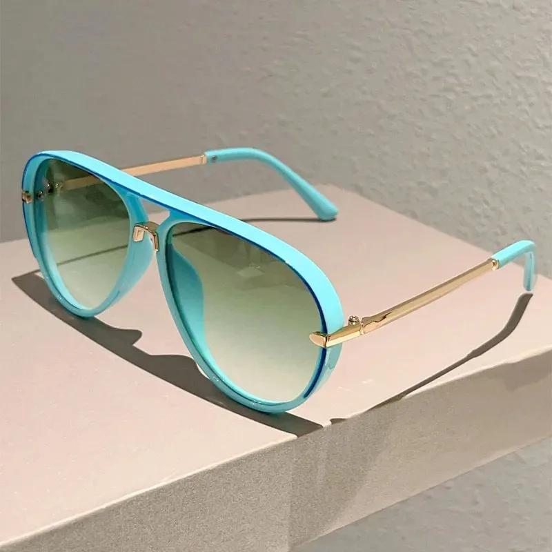 New Big Frame Popular Pilot Sunglasses Women For Men Vintage Sun Glasses Punk Luxury Brand Designer y2k Metal Eye Glasses UV400