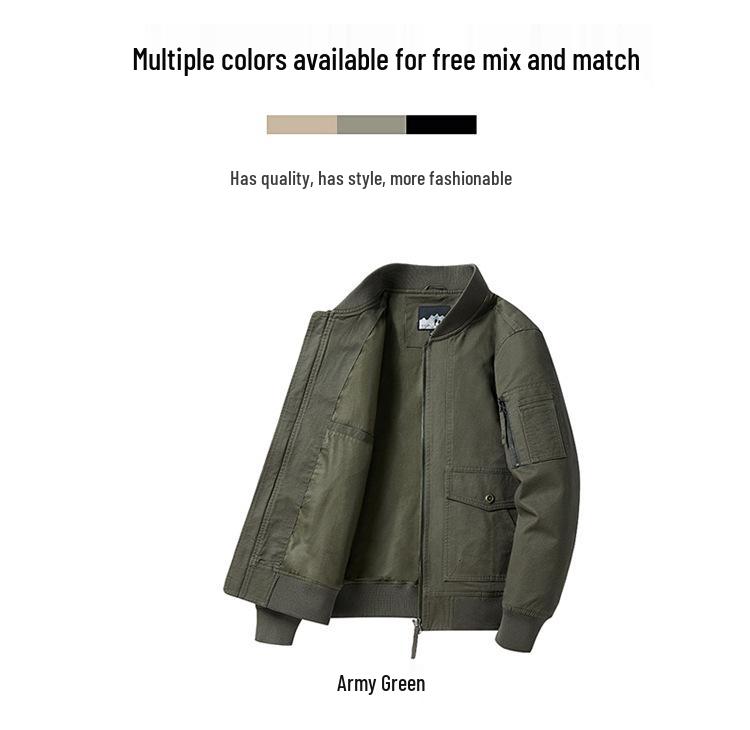 Мужская куртка-пилот МА-1: Мотоциклетное пальто на весну/осень, большого размера, однотонная военная летная униформа