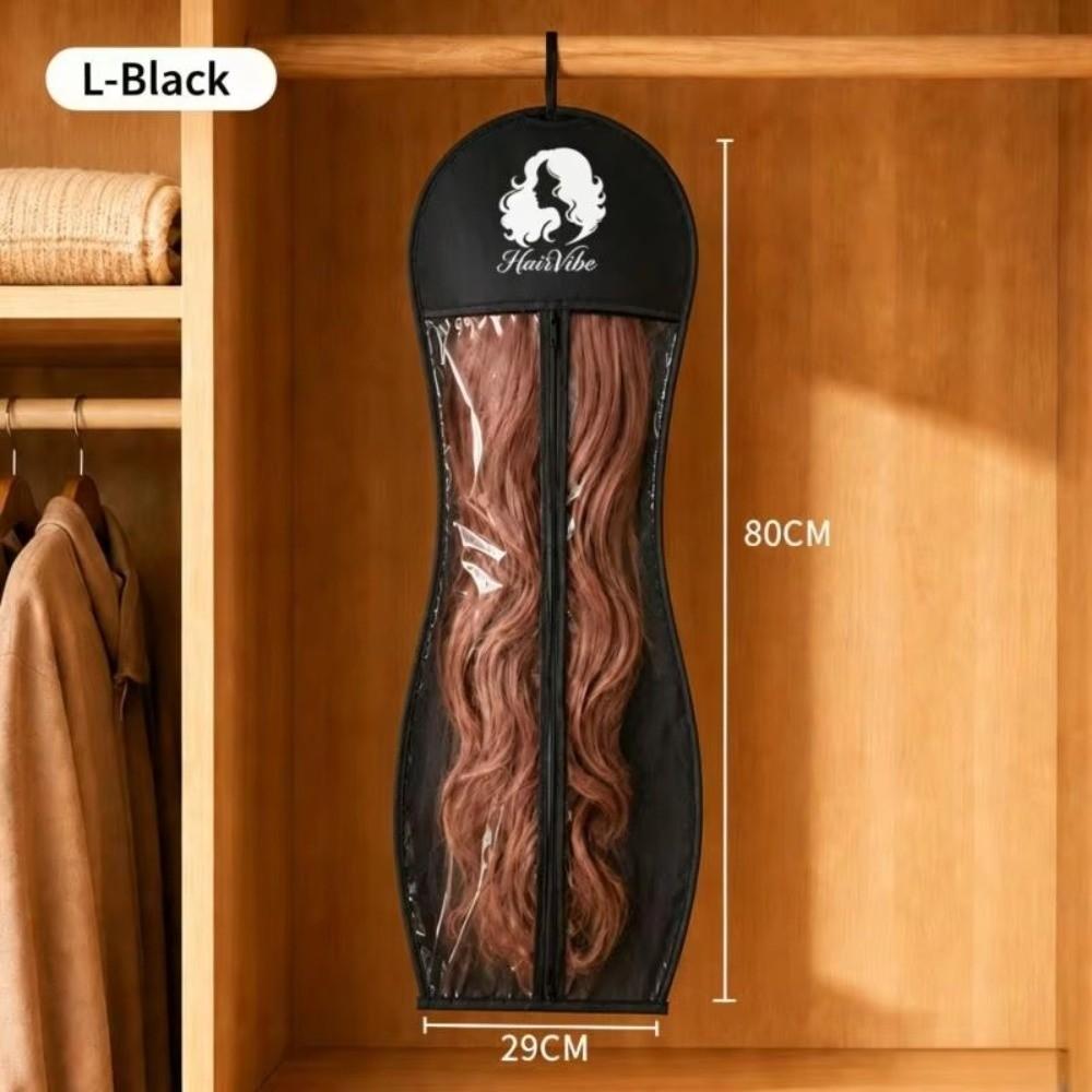 Transparent Wig Storage Bag PEVA Wig Organizer New Hanging Wig Bag Wardrobe Organization