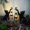 Solar LED Cat Garden Light Wrought Iron Ground Plug for Outdoor Decoration