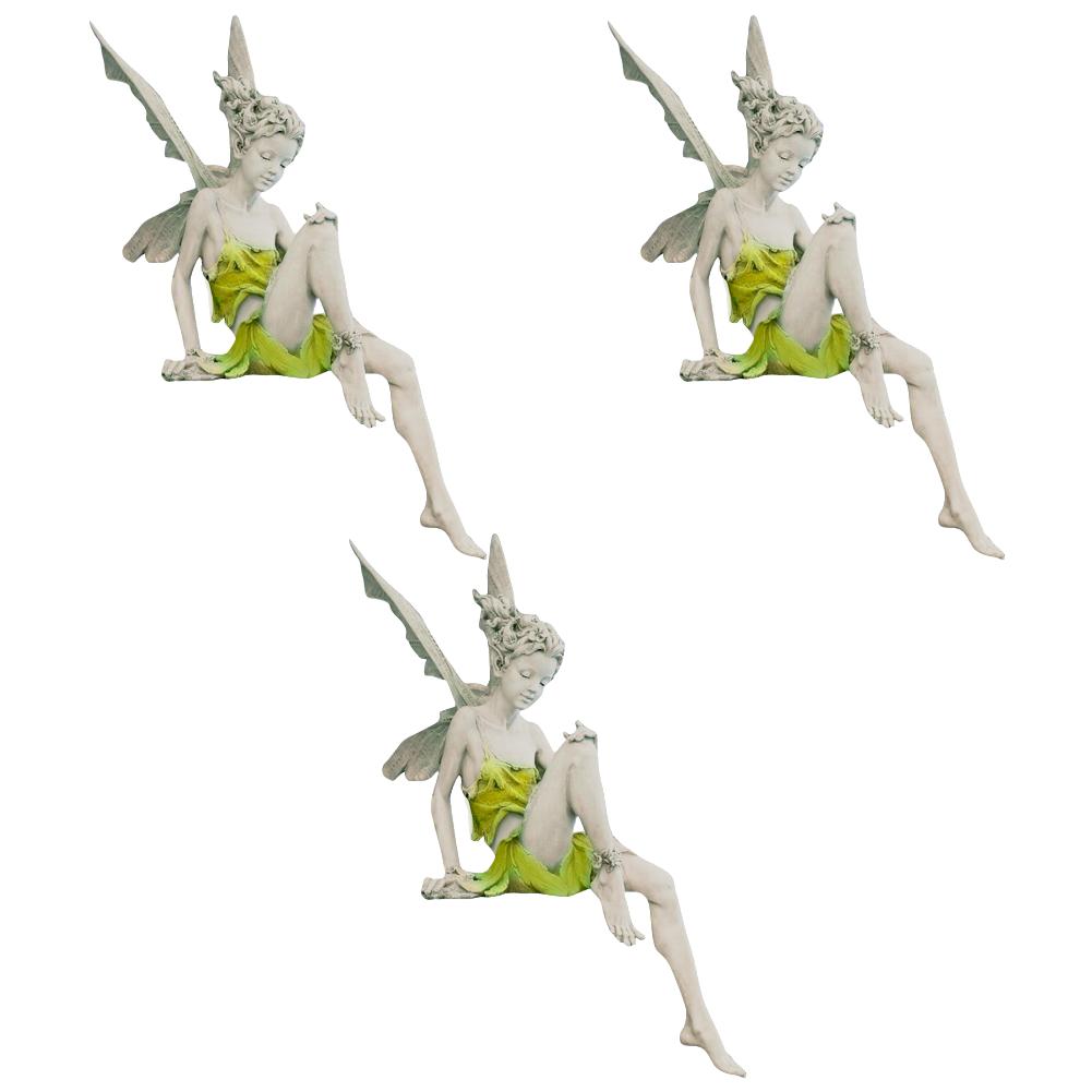 Flower Fairy Sculpture Garden Landscaping Yard Art Ornament Resin Turek Sitting Statue Outdoor Angel Figurines Craft Decoration