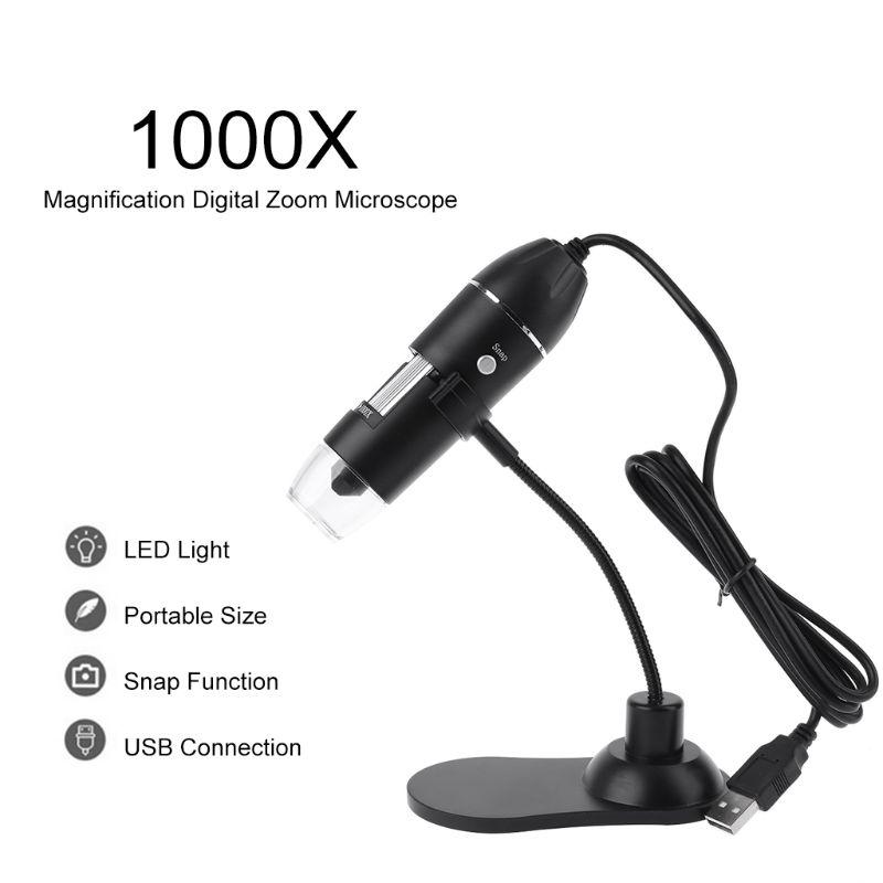 Цифровой микроскоп ручной USB для HD-инспекционной камеры с увеличением 0-1000x и регулируемой подставкой для Windows