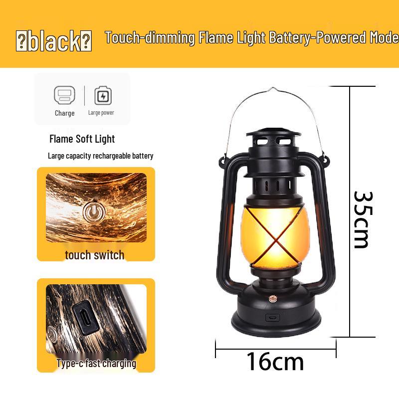 Cross-Border Charging Bar Table Lamp: Vintage Lantern for Decoration, Outdoor Camping, and Desk Use
