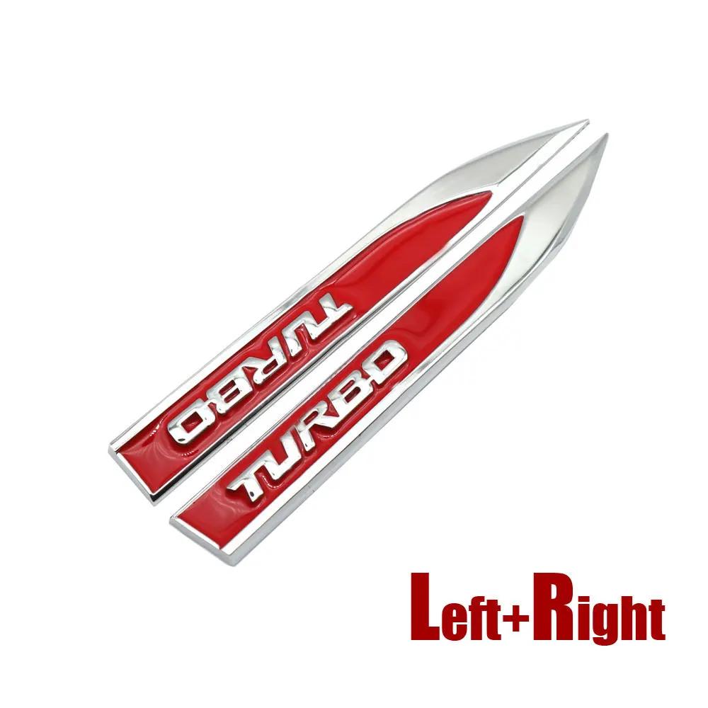 2 шт. 3D металлический турбо-логотип автомобиля, эмблема на крыло, значок, наклейки для автомобиля, стильная наклейка, универсальные аксессуары для внешнего декора автомобиля