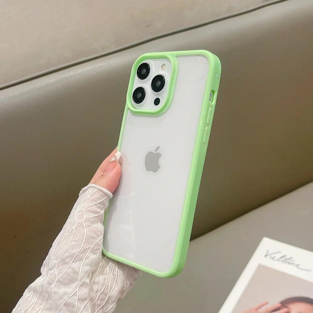 Роскошный противоударный чехол ярких цветов для iPhone 15 14 13 12 11 Pro Max X XS XR 8 7 Plus, мини-прозрачный жесткий акриловый чехол