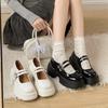 Маффиновая платформа маленькие кожаные туфли женские новые летние с мелким вырезом универсальная юбка Мэри Джейн туфли-лодочки