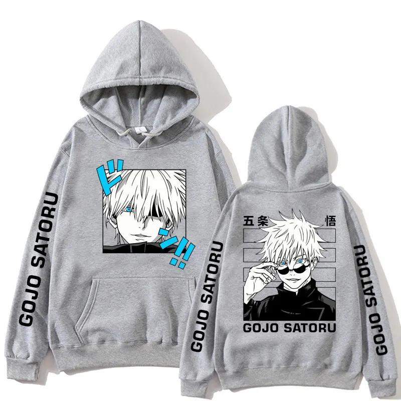 Jujutsu Kaisen Anime Clothes Satoru Gojo Anime Sweatshirt Autumn Fleece Manga Hoodies Loose Harajuku Male Streetwear