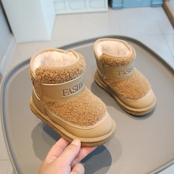 Зимние сапоги из искусственного меха для детей, толстые теплые сапоги для девочек-подростков, бархатная хлопковая обувь для детей, повседневная обувь